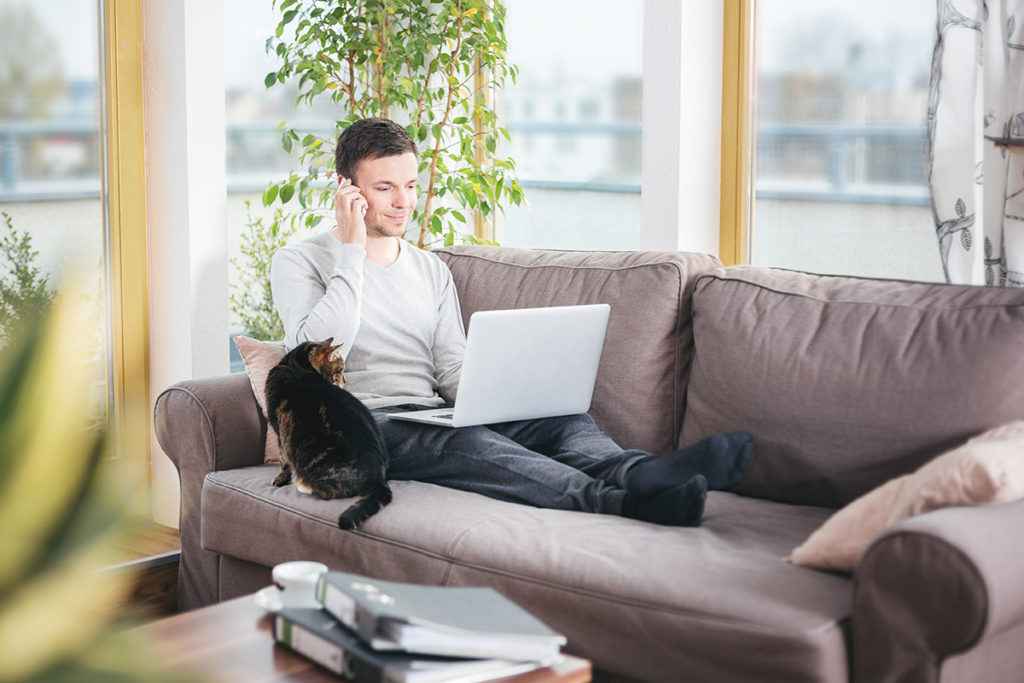 man coping with loneliness during quarantine