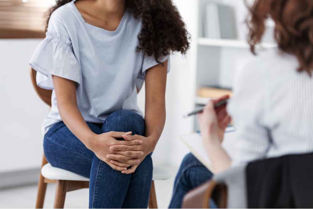 Woman using CBT for Addiction Recovery