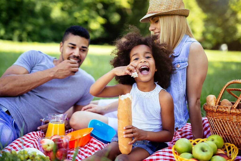 a family picnics, which is one of the fun sober activities