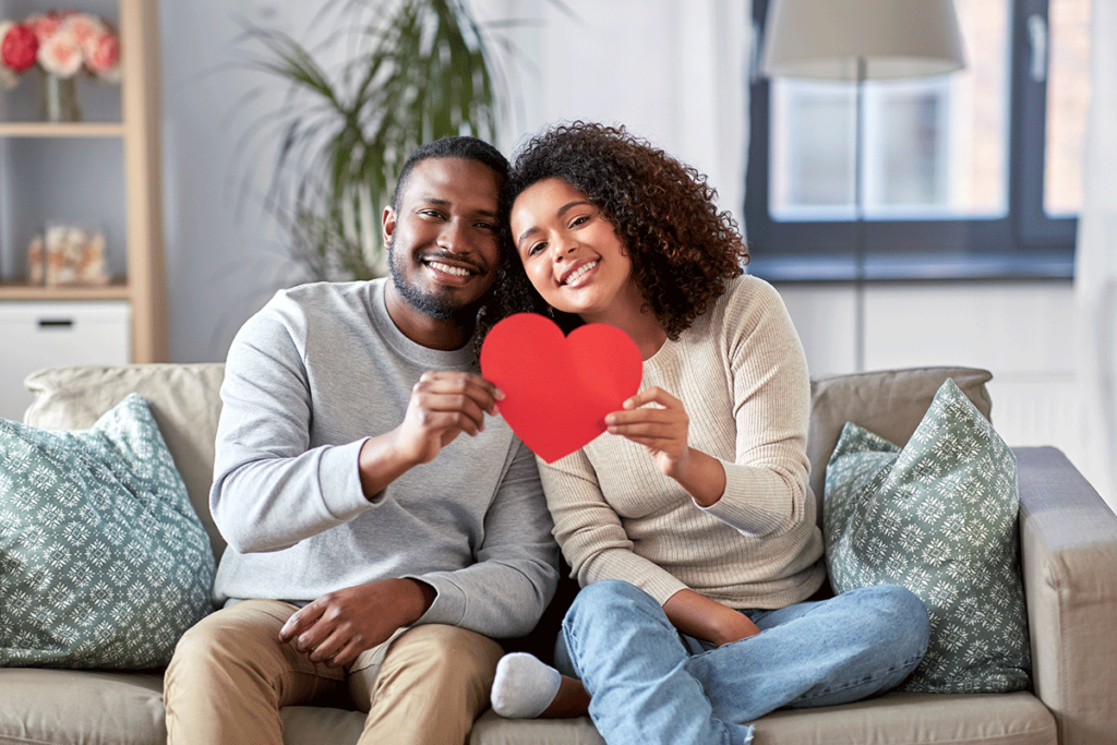 a couple enjoys a lovely, healthy, and sober valentines day together